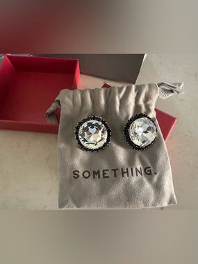 SOMETHING Brand silver-Tone Round Statement Earrings